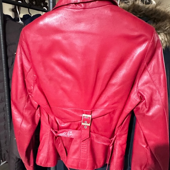 Danier Red Leather Jacket - Picture 3 of 6